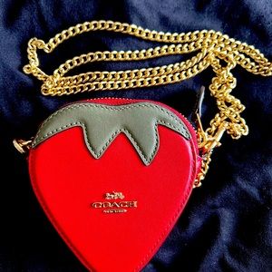 Coach Strawberry mini Bag red and gold